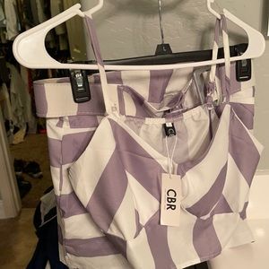 Short set crop top with tag brand new size large